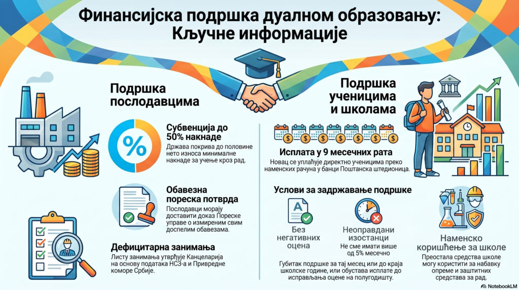 finansijska podrska dualnom obrazovanju